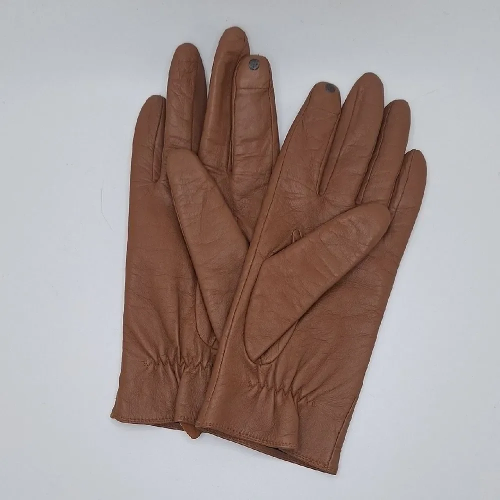 Elegant Brown Leather Gloves